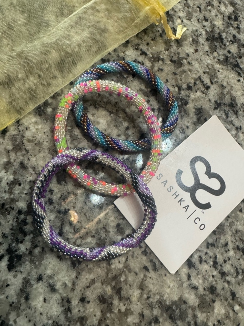 Sashka Co. Women's Beaded Bracelet Set - Purple, Multicolor, Blue